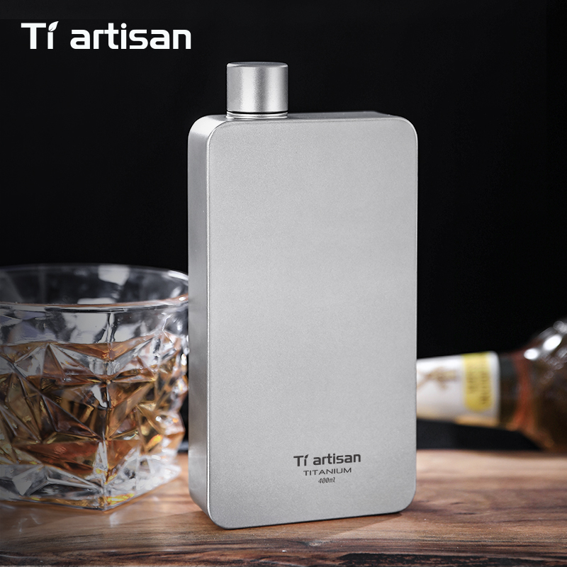 Mess Kit Titanium - Tiartisan 400 مللي التيتانيوم قارورة الورك