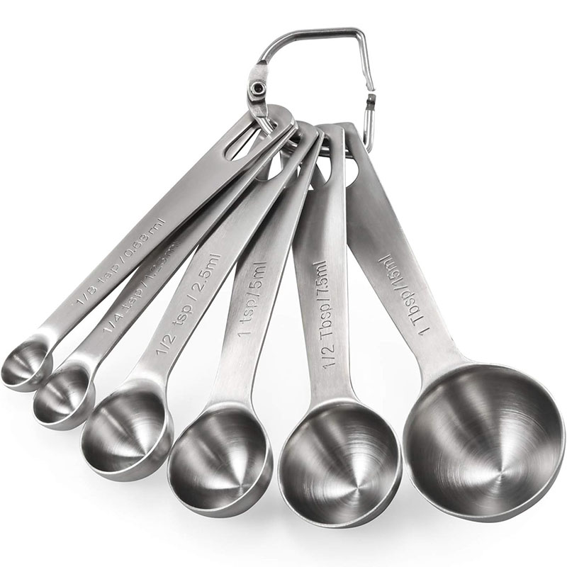 Camping Cooking Pan Set - 6 قطعة مجموعة ملاعق قياس الفولاذ