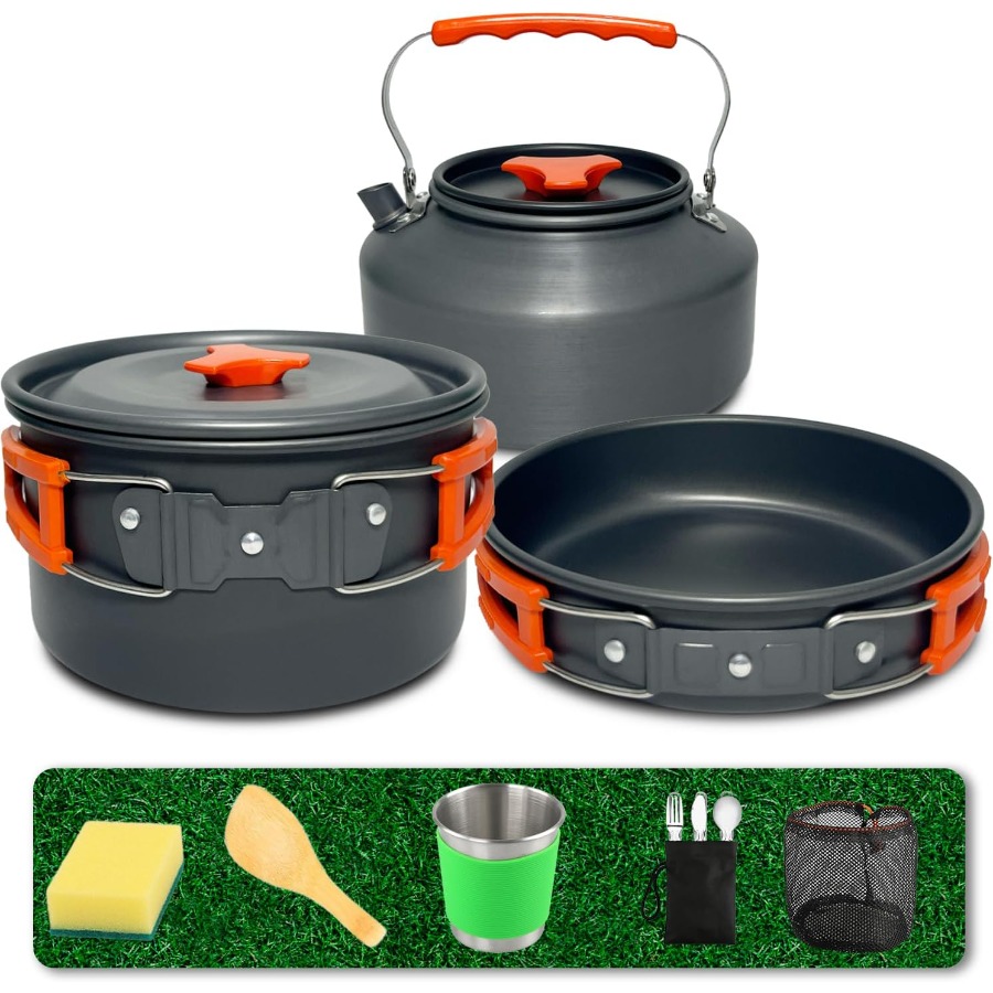 Camping Cooking Pan Set - طقم أواني طهي للتخييم: قدر غير