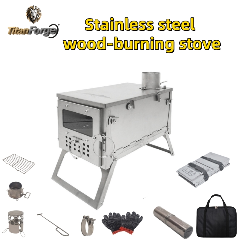 Camping Cooking Wood Stove - موقد خشبي قابل للطي، من الفولاذ