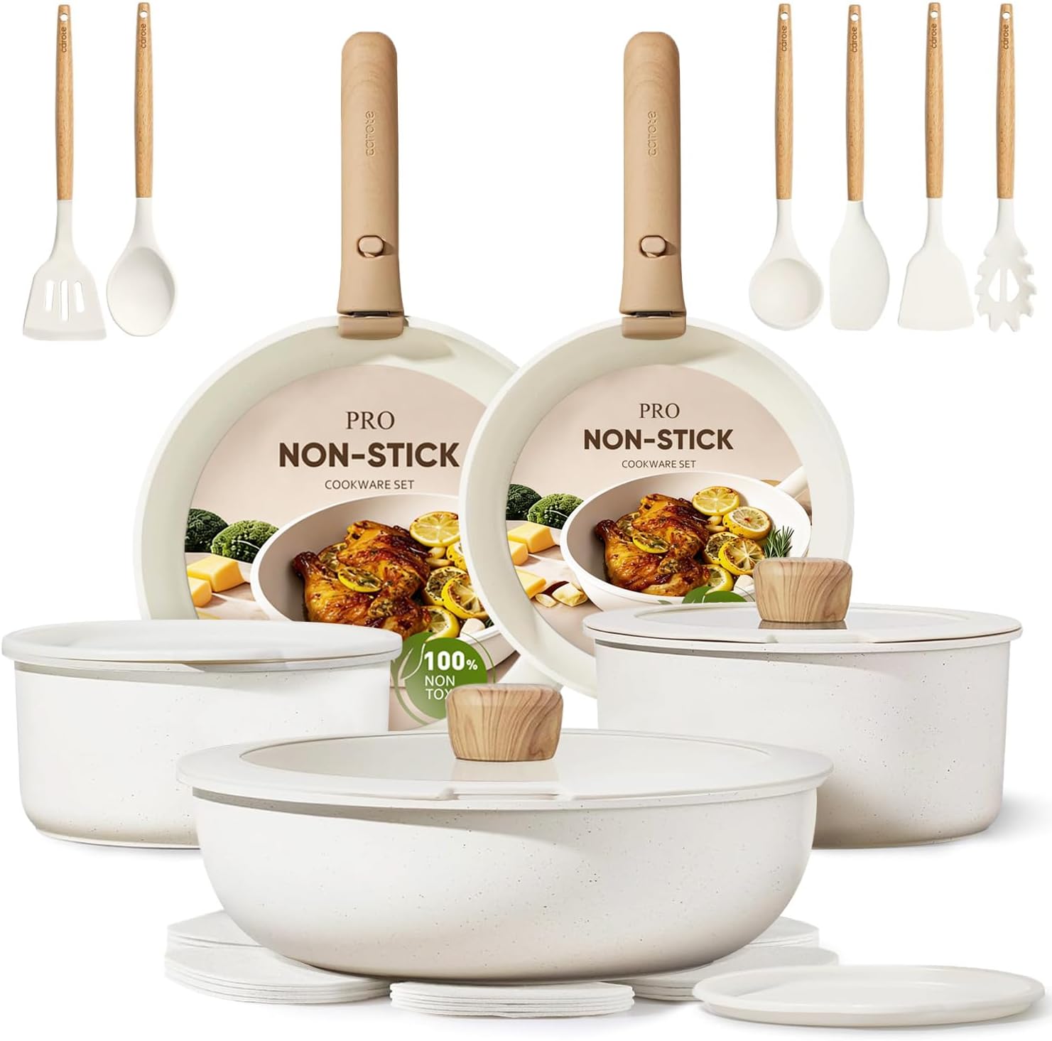 Camping Cooking Set Detachable Handle - طقم أواني طهي 21 قطعة، أواني