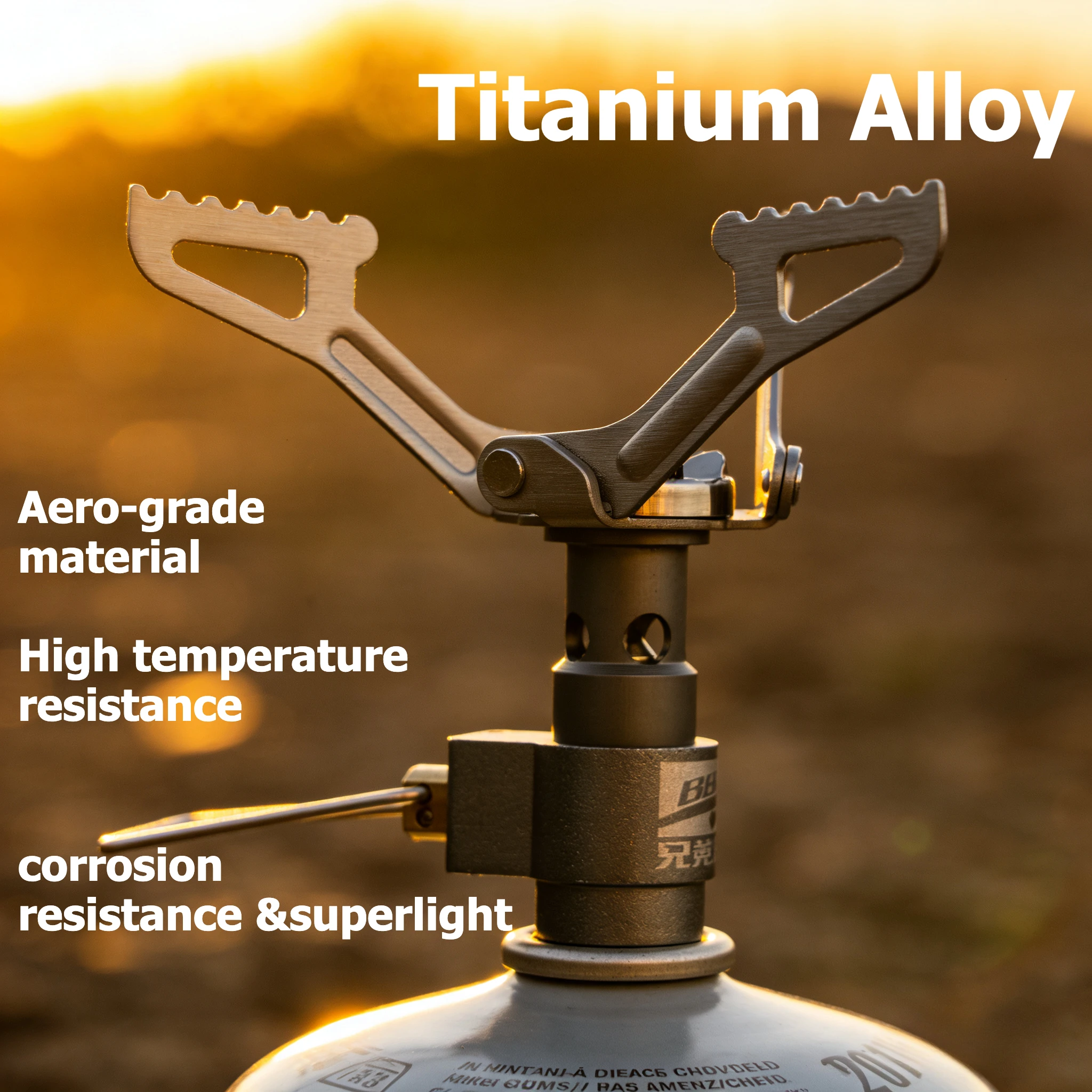 Camping Cooking Wood Stove - موقد غاز تيتانيوم صغير للتخييم BRS-3000T،