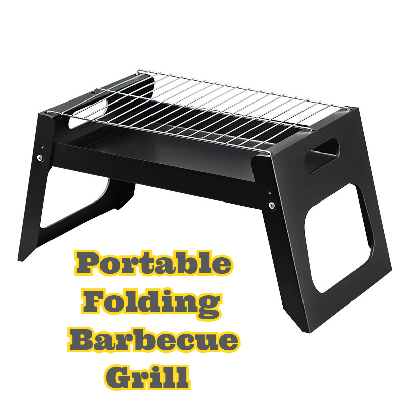 Camping Cooking Grill - شواية فحم محمولة قابلة للطي مدمجة