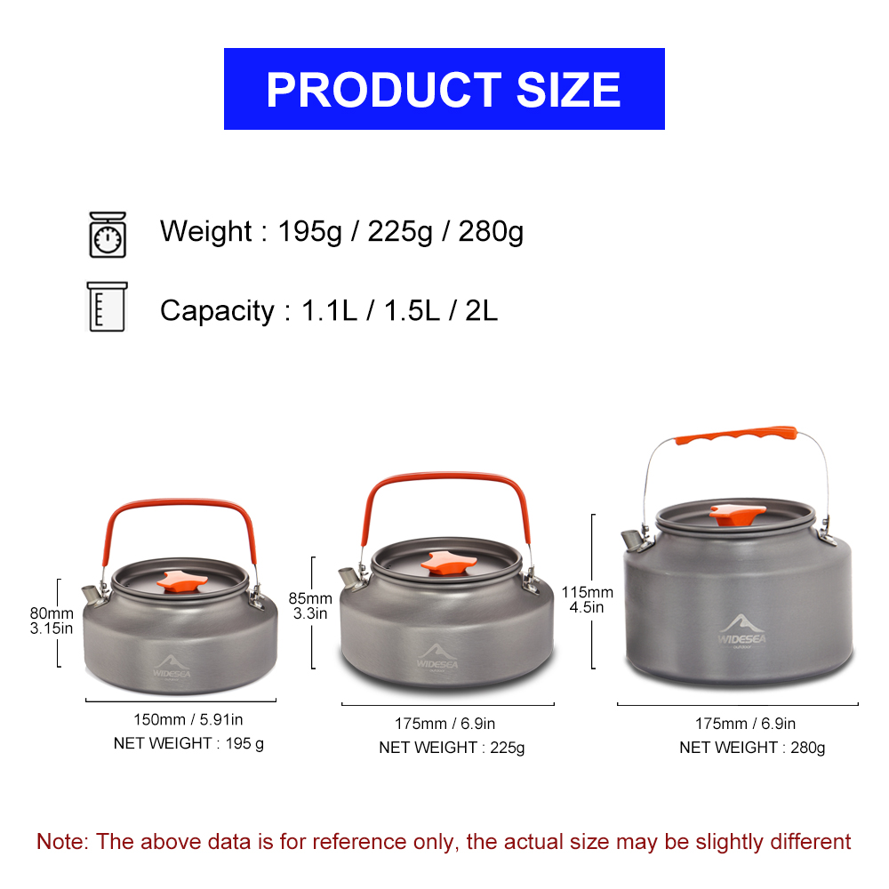 Widesea 1.1L 2L1.5L التخييم غل - مراجعة Camping Cooking Pan Set وسعره