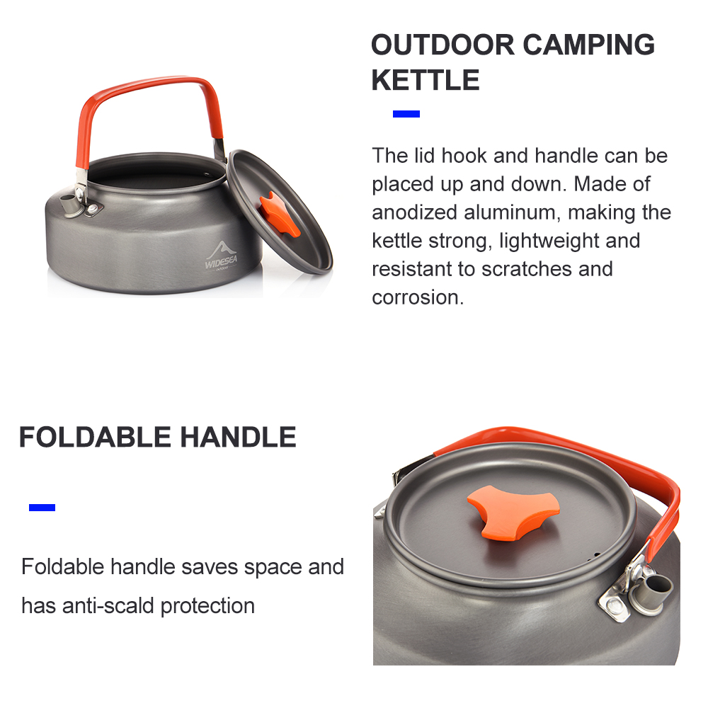 Widesea 1.1L 2L1.5L التخييم غل - مراجعة Camping Cooking Pan Set وسعره