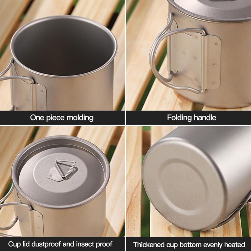 كوب تخييم من التيتانيوم بمقبض  - مراجعة Mess Kit Titanium وسعره