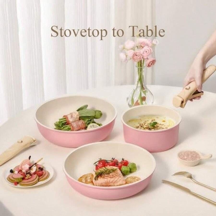 مجموعة أواني طهي غير لاصقة مكو - مراجعة Camping Cooking Set Detachable Handle وسعره
