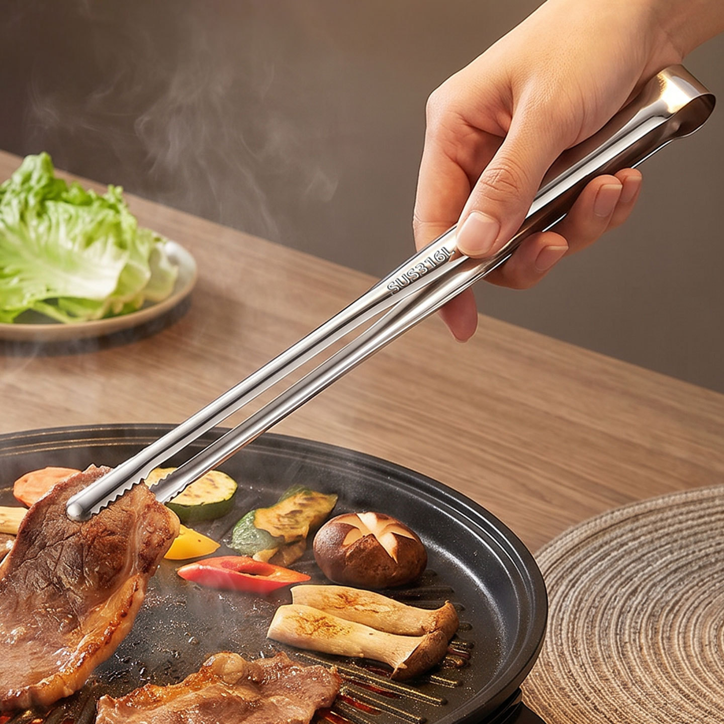 ملقط شواء للحوم، أدوات طهي، مل - مراجعة Camping Cooking Grill وسعره