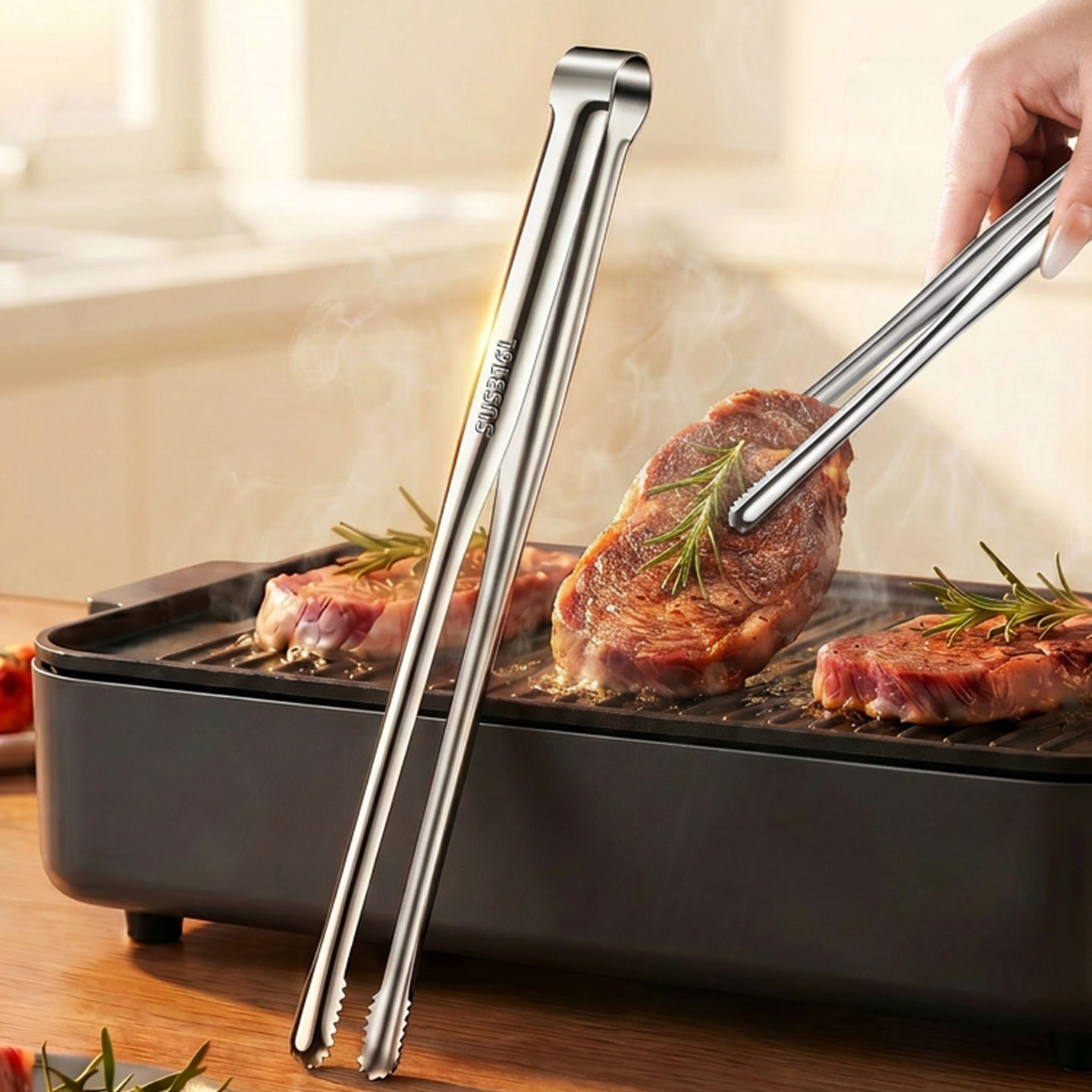ملقط شواء للحوم، أدوات طهي، مل - مراجعة Camping Cooking Grill وسعره