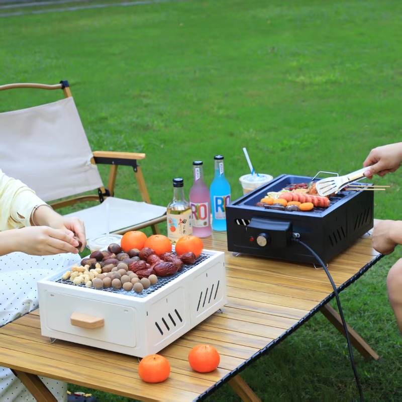 شواية فحم محمولة مربعة الشكل ل - مراجعة Camping Cooking Grill وسعره
