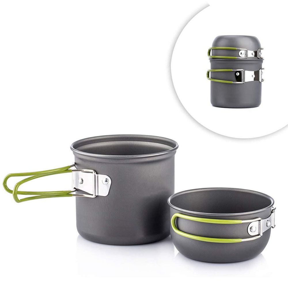مجموعة أدوات المطابخ خفيفة الو - مراجعة Camping Cooking Pan Set وسعره
