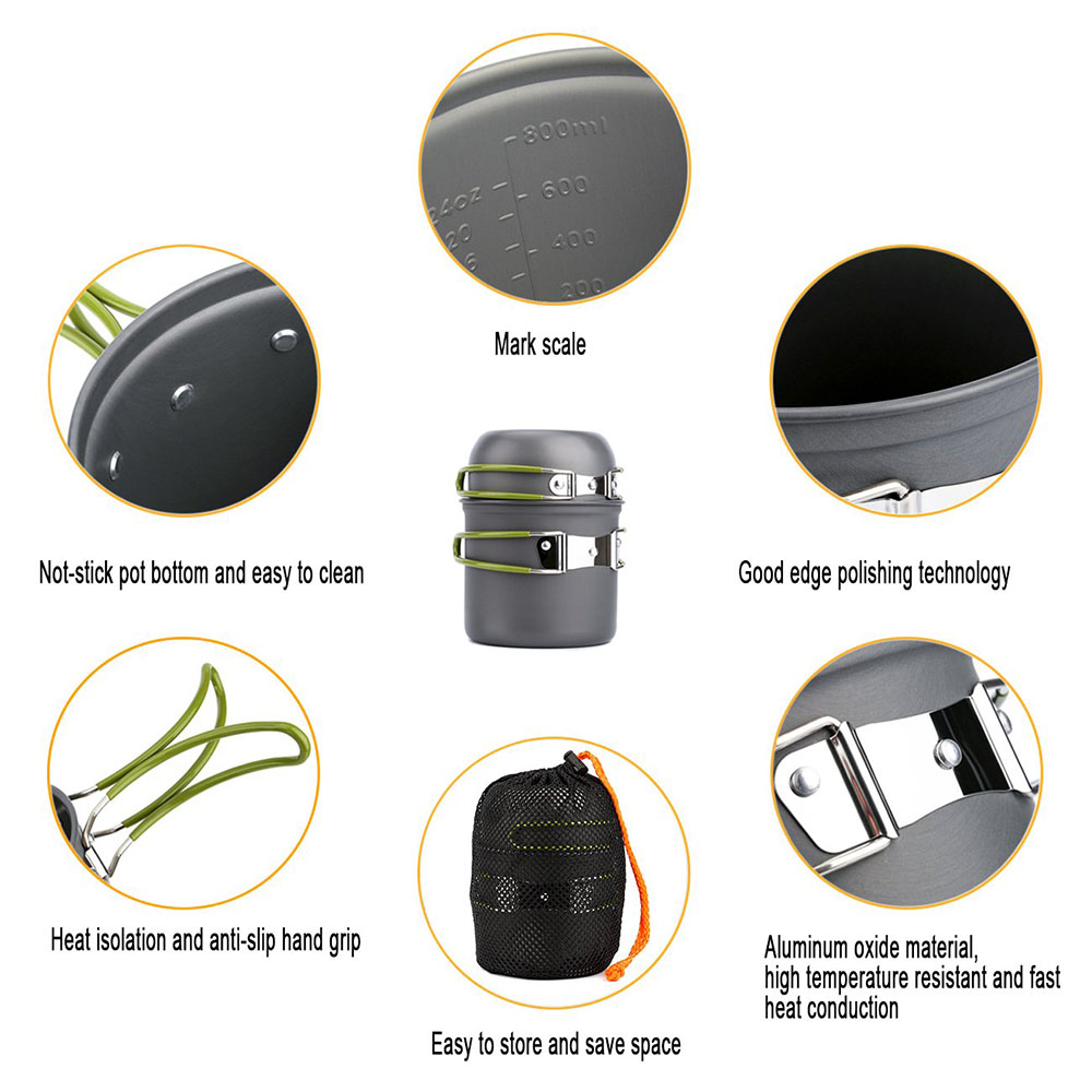 مجموعة أدوات المطابخ خفيفة الو - مراجعة Camping Cooking Pan Set وسعره