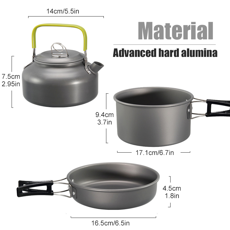 WESTTUNE التخييم طقم حلل استان - مراجعة Camping Cooking Pan Set وسعره