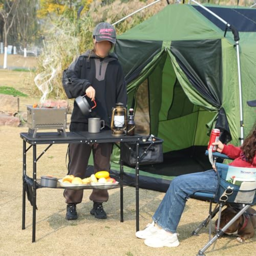 طاولة شواء قابلة للطي ومحمولة  - مراجعة Camp Grill Portable Folding وسعره