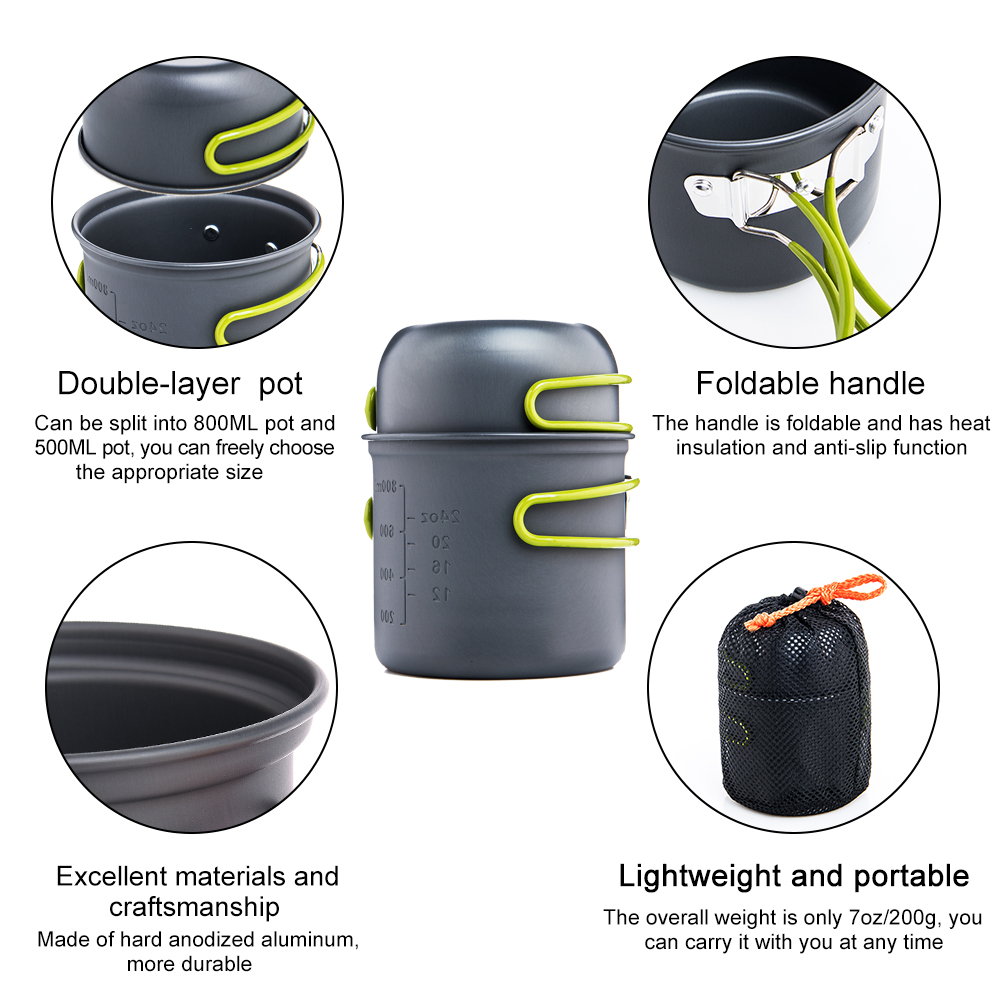 أدوات طهي خفيفة الوزن من وايدس - مراجعة Camping Cooking Pan Set وسعره