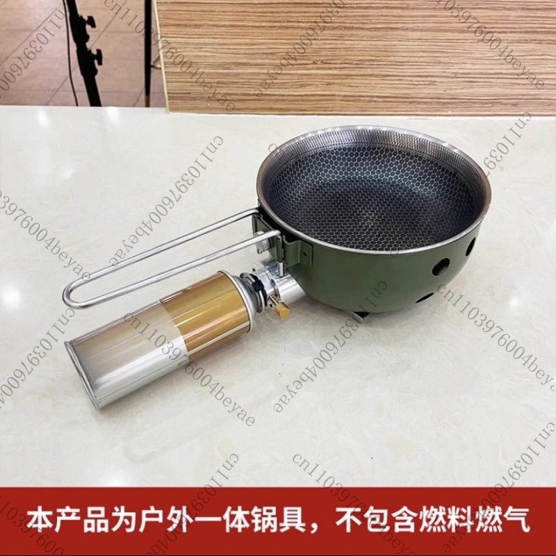 موقد غاز للتخييم مع مقلاة غير  - مراجعة Camping Cooking Gas Stove Portable Tool وسعره
