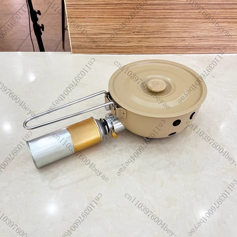 موقد غاز للتخييم مع مقلاة غير  - مراجعة Camping Cooking Gas Stove Portable Tool وسعره