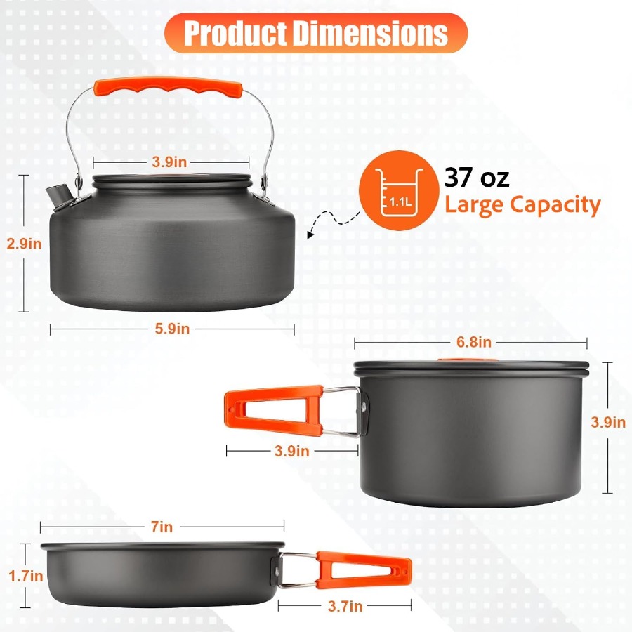 طقم أواني طهي للتخييم: قدر غير - مراجعة Camping Cooking Pan Set وسعره