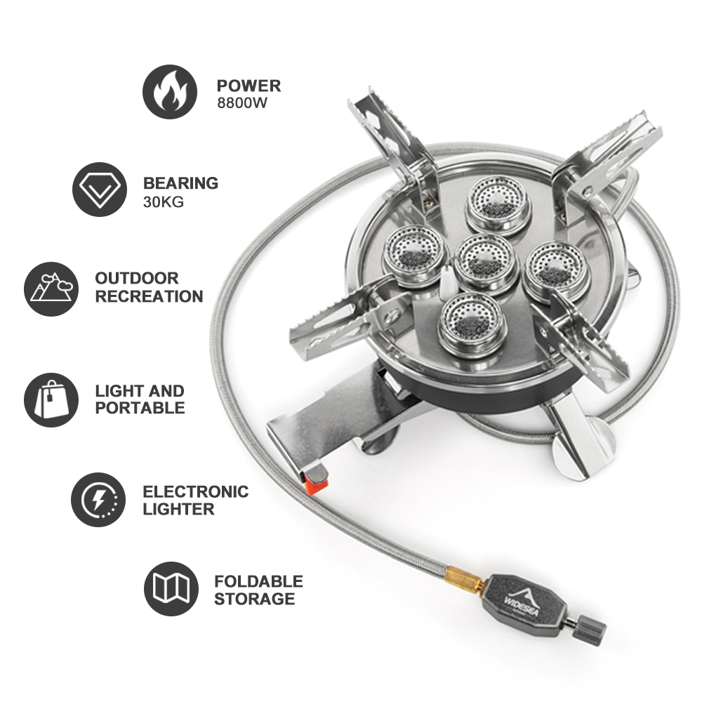 Widesea التخييم 5in1 موقد غاز  - مراجعة Camping Cooking Wood Stove وسعره