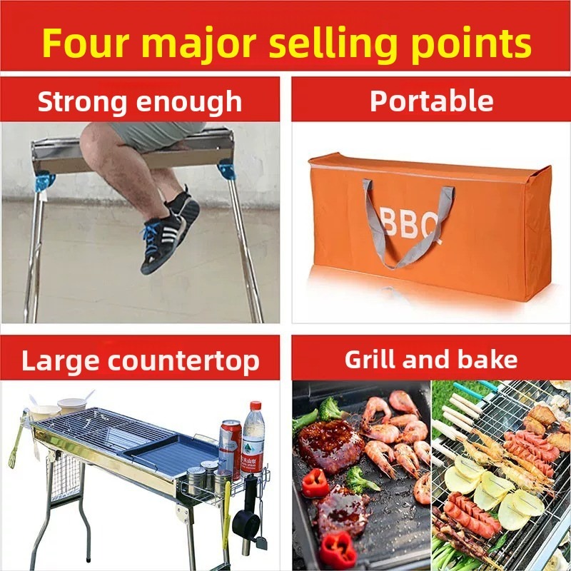 شواية فحم كبيرة قابلة للطي، مو - مراجعة Camp Grill Portable Folding وسعره