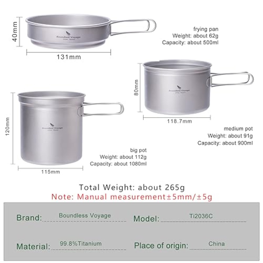 طقم أواني طهي من التيتانيوم مع - مراجعة Mess Kit Titanium وسعره