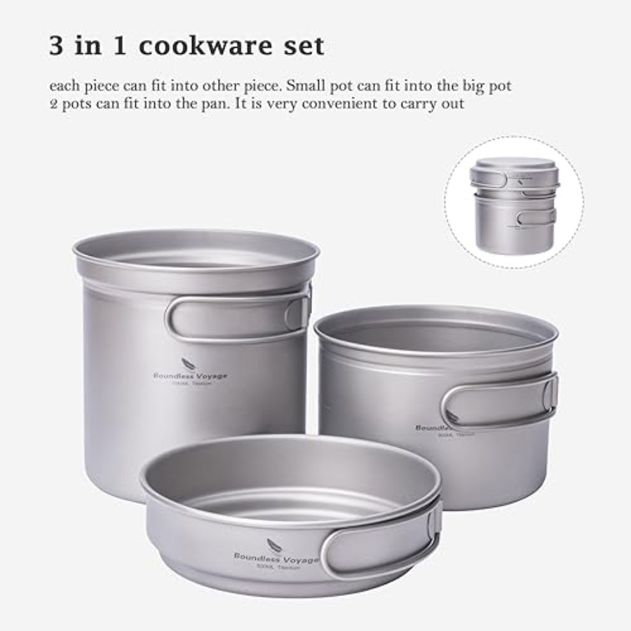 طقم أواني طهي من التيتانيوم مع - مراجعة Mess Kit Titanium وسعره