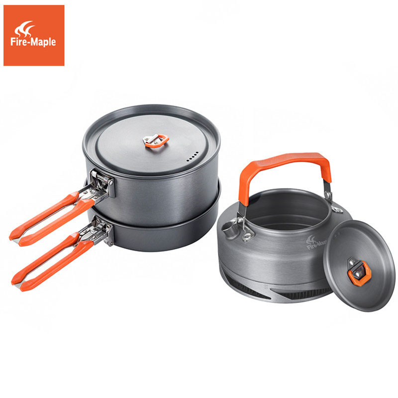 النار القيقب التخييم تجهيزات ا - مراجعة Camping Cooking Pan Set وسعره