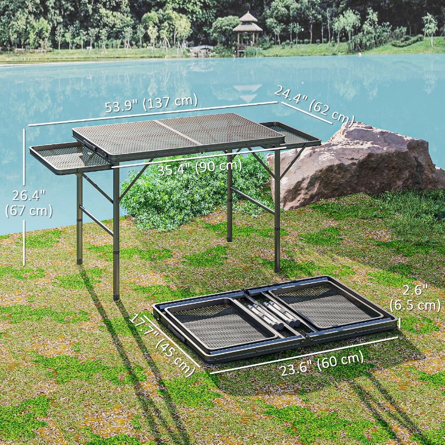 طاولة شواء قابلة للطي مع لوحتي - مراجعة Camp Grill Portable Folding وسعره