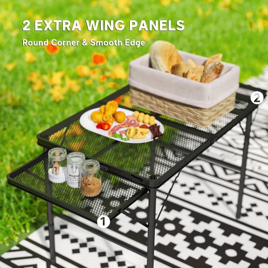 طاولة شواء قابلة للطي مع لوحتي - مراجعة Camp Grill Portable Folding وسعره