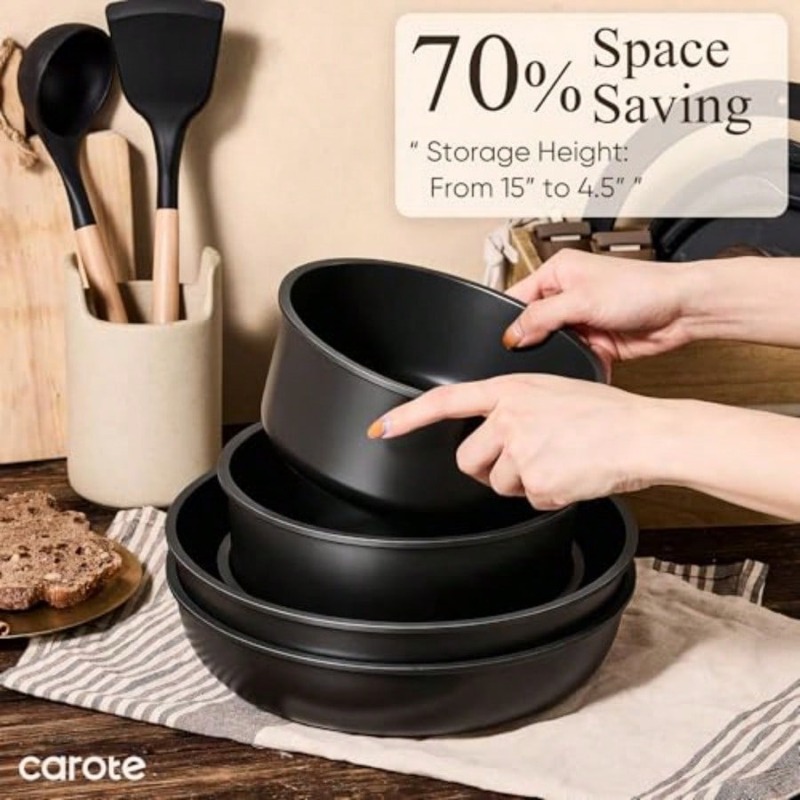 مجموعة أواني طهي مكونة من 19 ق - مراجعة Camping Cooking Set Detachable Handle وسعره